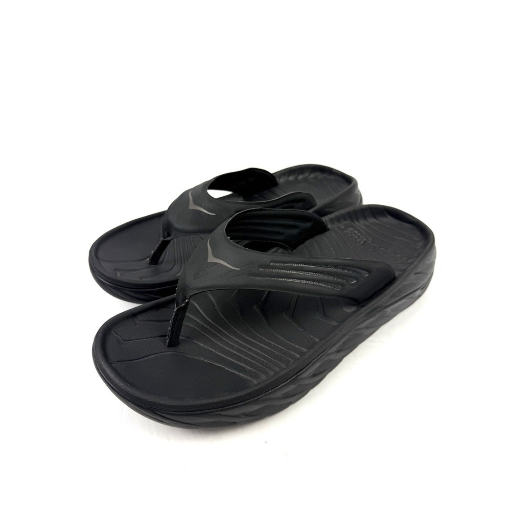 Hoka One One Ora Recovery Flip Flops Mens 11 Sandals Black Anthracite New